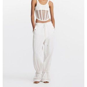 DION LEE  NWOT Unisex White Eyelet Tie Parachute Pant